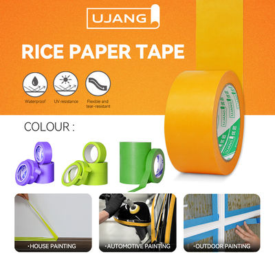 Ανθεκτικό σε υψηλές θερμοκρασίες 120 βαθμών Κελσίου Ιαπωνικό επίπεδο χαρτί Washi ταινία κάλυψης για επισκευή αυτοκινήτων Καλύψη χρώματος χωρίς υπολείμματα